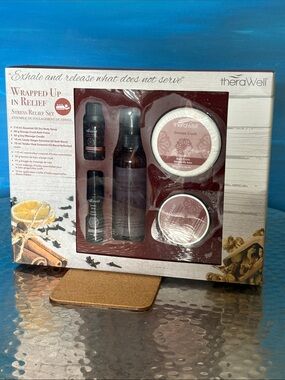 theraWell Wrapped Up in Relief Stress Relief Gift Set Essential Oil Bath & Body
